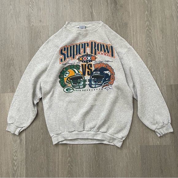 LOGO 7 Other - Vintage 90s Super Bowl 1998 Denver Broncos Green Bay Packers Sweatshirt Size XL